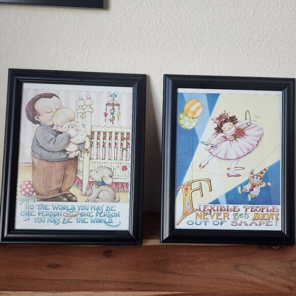 Mary Engelbreit set of 2 frames art prints 90s baby nursery wall decor - Picture 3 of 6